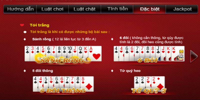 Những trường hợp ăn trắng khi đánh bài tiến lên miền Nam